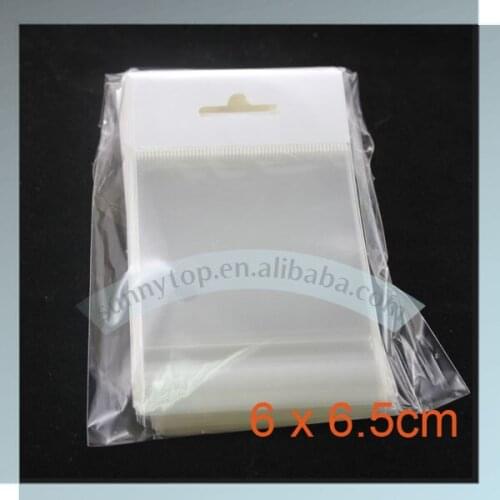 Free shipping 60x65mm retail header bag plastic bag with header cello bag with header
