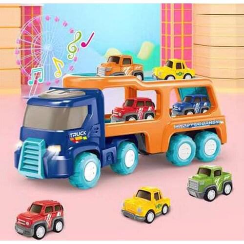 Big Construction Trucks Set Toys Mini Car Airplane Model Engineering Toys Vehicles Carrier Truck Gifts Education Toys For Boys