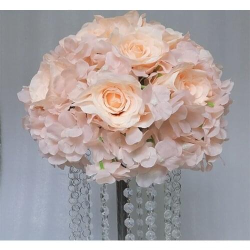 Wedding table centerpieces flower ball party road lead decoration flower table centerpieces stand flower ball silk cloth flower