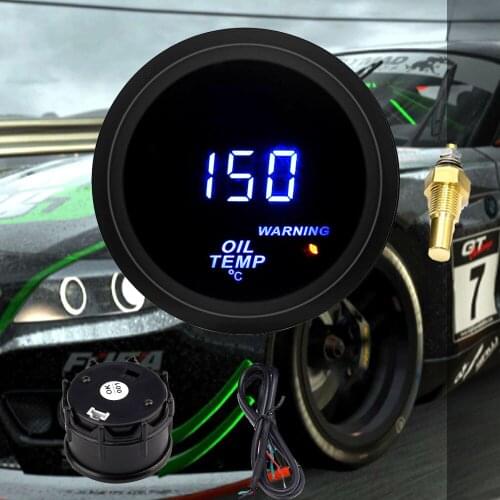 2inch 52mm Blue LED Digital Car Oil Temp gauge 40-150 Celsius Oil Temperature Meter With Sensor
