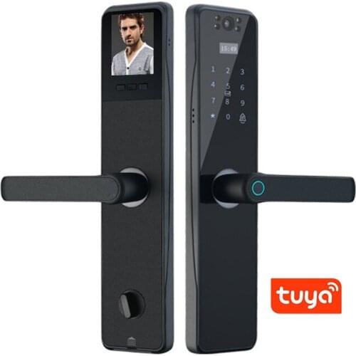 Security Digital Password Fingerprint Smart Door Lock with HD Camera TUYA App Cat Eye