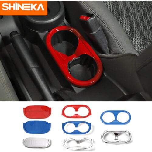 SHINEKA Drinks Holders For Jeep Wrangler JK 2007-2010 Car Interior Front Rear Cup Holder Decoration Cover Stickers Accessories