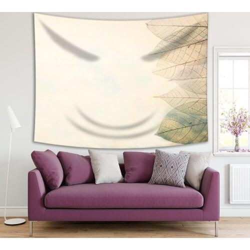 Tapestry Autumn Leaves Foliage Decorating Vintage Style Nature Theme Art Beige Green