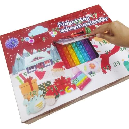 Fidget Toys 24 Days Christmas Advent Calendar Pack Anti Stress Toys Kit Stress Relief Figet Toy Blind Box Kids Christmas Gift
