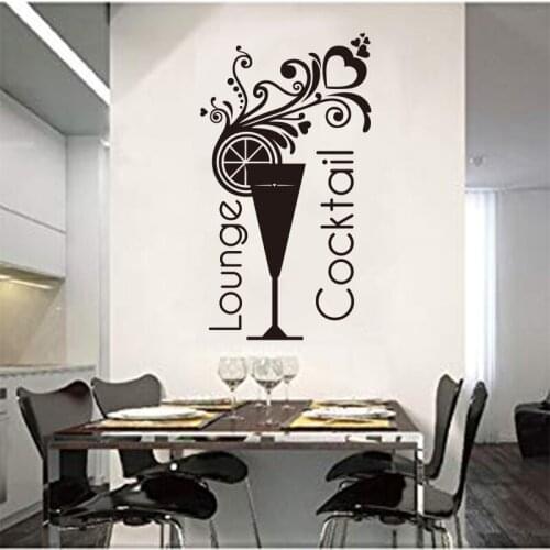 Gourmet Cocktail Party Vinyl Carved Removable Wall Decal Art Poster Fashion Kitchen Bar Fashion Home Decoration Painting DD0274