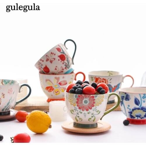 Ceramic Coffee Cups Nordic Style Hand-Painted Breakfast Soup Water Milk Tea Juice Mugs Kitchen Supplies Creative Drinkware Gifts