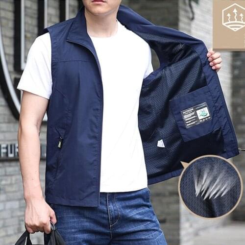 Summer Outdoor Fishing Vest Men Breathable Tactical Sleeveless Jackets Travels Waistcoat Photography Hiking Trekking Vest 6XL
