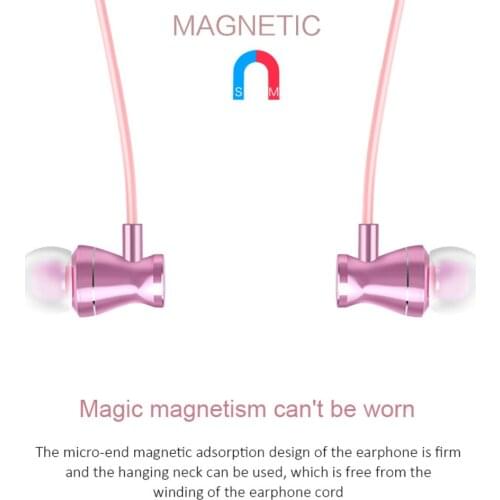 Magnetic In Ear Sport Earphones With Microphone Stereo Hifi Handsfree Wired Headset Deep Bass Universal Earbuds For Smartphone