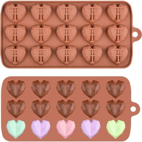 15 Cavity Mini Heart Chocolate Mold Silicone Candy Molds Gummy Jelly Mould Baking Cake Decoration Accessories