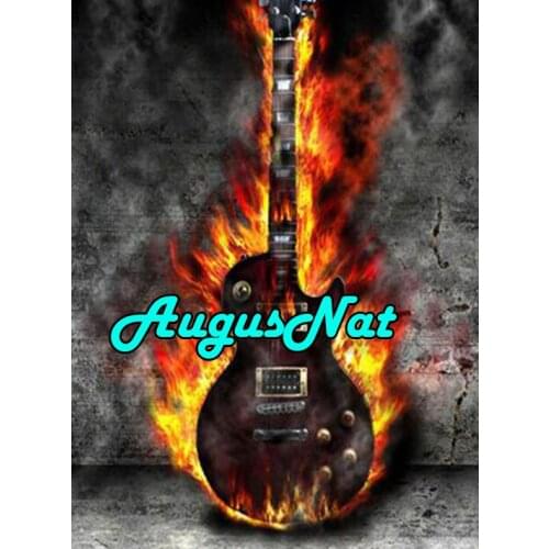 Music diamond painting fire guitar diamont embroidery full drill diamand rhinestone picture diy oil paint by numbers new arrival
