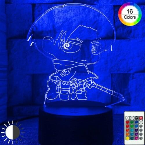 Bedroom Decor Night Lights Anime LED Lamp Attacking Giant Cartoon Character 16 Color Conversion Remote Control Cool Boy Gifts