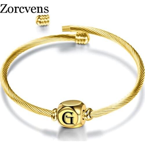 Modyle 2021 New Fashion Gold Color Stainless Steel Letter Charm Bracelets Adjustable Chain For Women Lovers Jewelry Gift