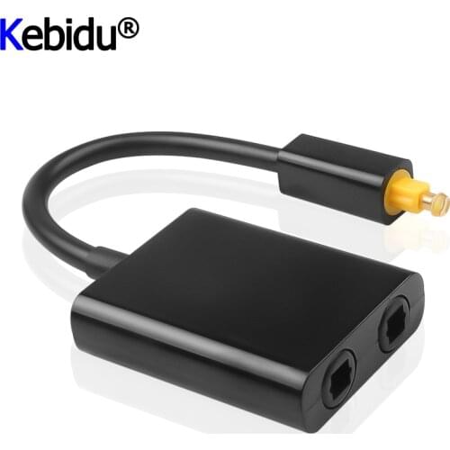 Mini Digital SPDIF Optical Audio Splitter Adapter 2 Way Toslink Splitter SPDIF Optical Cable Splitter Hub 1 Input 2 Output