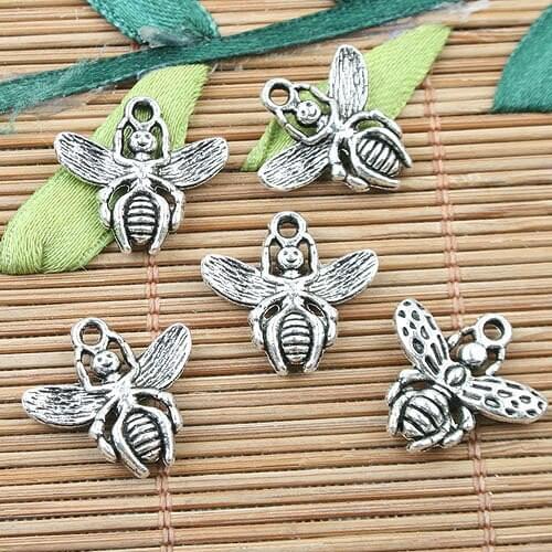 Alloy metal Tibetan Silver bee design charms 28pcs EF0022