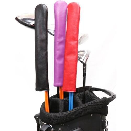 Durable PU Leather Golf Alignment Stick Cover Sticks Covers Case Holder Golfer Tools
