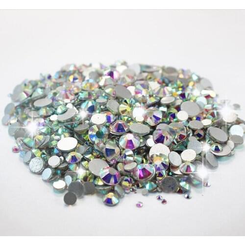 Mix Sizes 7g/bag Clear Crystal AB Non Hotfix Flatback Rhinestones Nail Rhinestoens For Nails 3D Nail Art Decoration Gems