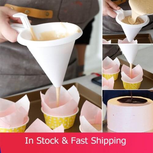 Adjustable Kitchen DIY Chocolate Candy Icing Funnel Dispenser Pastry Mold Batter Dispenser Cupcake Pancake Muffi Baking Tools