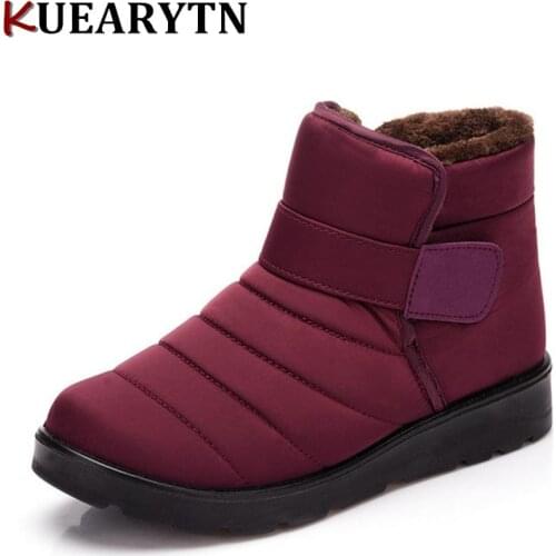 Plus Size 35-44 Waterproof Flexible Cube Woman Boots High Quality Cozy Warm Fur Inside Snow Boots Winter Shoes Woman