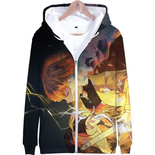 Anime Demon Slayer Kimetsu No Yaiba Tanjiro Kamado Cosplay Women Men Hoodie Sweatshirts Coat