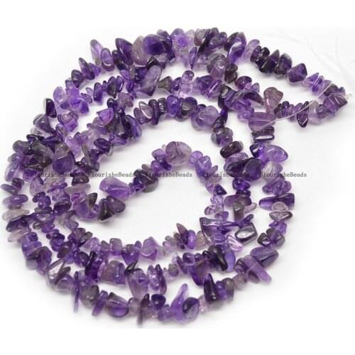 High Quality 5~8mm Natural Dark Amethyst Irregular Shape Stone Chips Loose Beads 1 Strand
