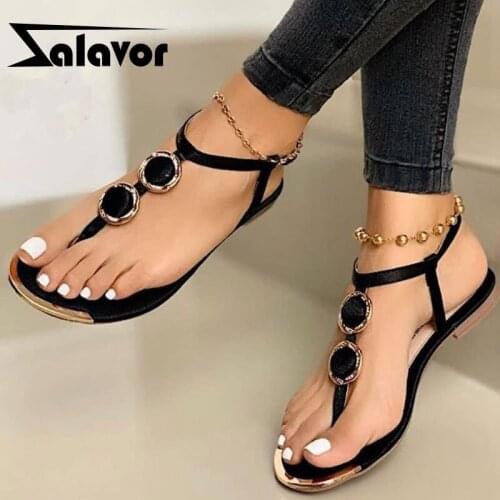 ZALAVOR Plus Size 34-43 Lady Sandals Bowknot Round Toe Cross Strap Shoes For Women Summer Brief Casual Party Office Footwear