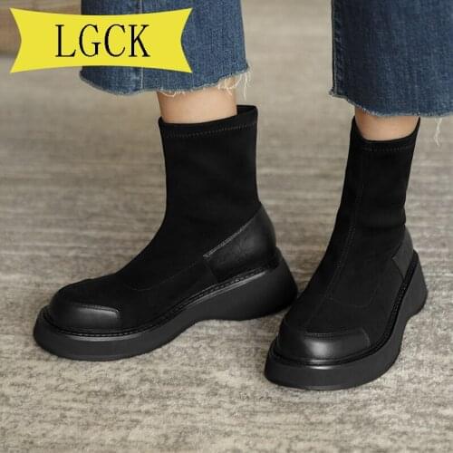 Plus Size 34-39 Sexy Genuine Leather Thigh High Boots Women High Heels Over The Knee Boots for Women Round Toe Party Long Shoes