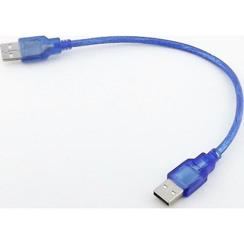 10pcsUSB 2.0 A Male To A Male Data Extension Connector Adapter Cable Blue 1FT 30cm
