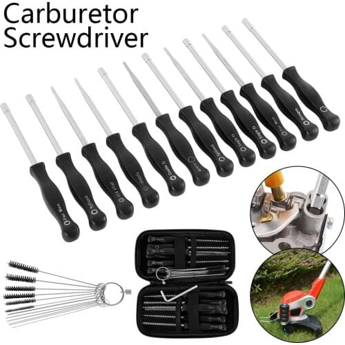 25 Pcs/set Professional Screwdriver Carburetor Adjustment Tool Multi-head Tune-up Bolt Key Car Repair Maintenance Set with Brush