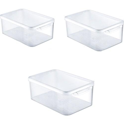 3Pcs Storage Box Egg Box Transparent Refrigerator Storage Box Food Preservation Box Drawer Type Pet Fruit Storage Box