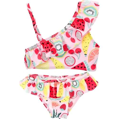 New 2021 Childrens Swimwear Two Piece Flamingo Swimsuit For Girls 2021 Summer Bikini Sets Kids Swimsuit Lovely Swimwear