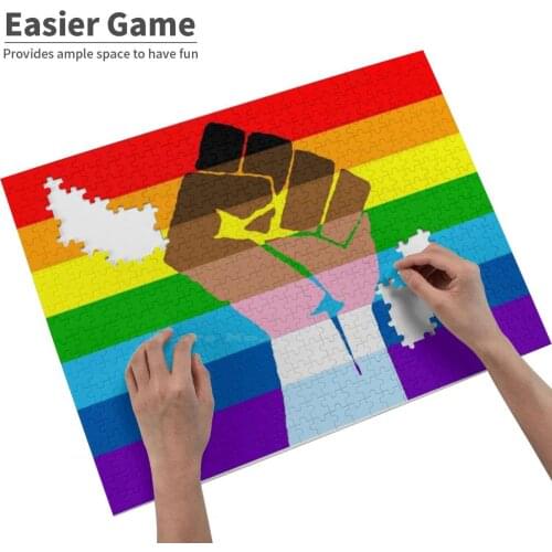 Intersectional Egalitarian Jigsaw Puzzle Game Wooden Toys Assembling Picture Games Toys Intersectional Egalitarian Brown Black