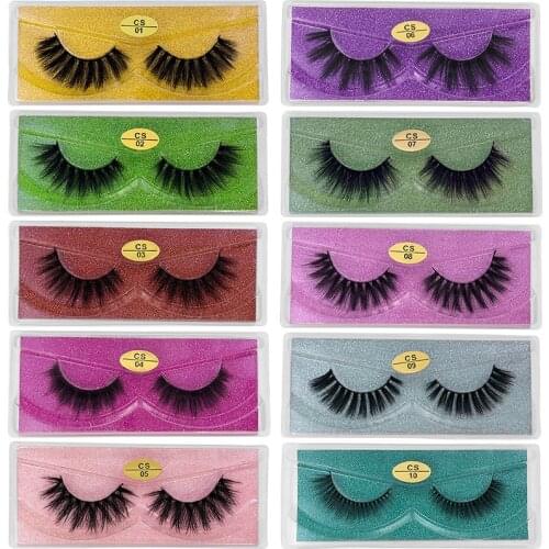 Faux Mink Eyelashes Wholesale Fluffy Lashes Bulk Fake Eyelashes Natural Lash Extension False Eyelashes Private Label Logo