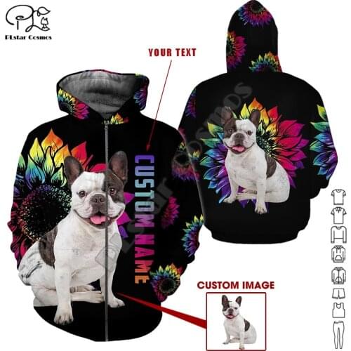 PLstar Cosmos Cute French Bulldog 3D Printed Animal Hoodies Sweatshirts Zip Hooded For Men And Women Casual Streetwear Style-F22