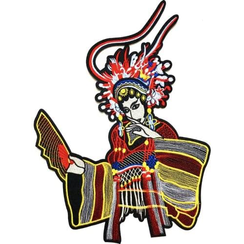 Chinese style Tuba Opera Peking Opera Patch Sewing Embroidered Applique for Jacket Clothes Sticker Badge DIY Apparel Accessories