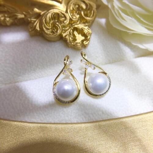 NEW ARRIVAL 925 Sterling Silver Earrings Findings Settings Base Mountings Parts Mounts for Pearls Agate Coral Beads