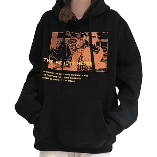 Autumn Winter Japanese Women Hoodies Loose Student Harajuku Korean Sweatshirt Print Comics Makeup Dancing Girl Pullover Female