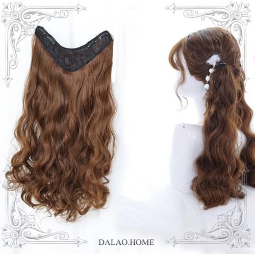 High Quality V-Shaped Wig Slice Long Curly Hair a Slice Style Invisible Traceless Hair Extensions Natural Wig