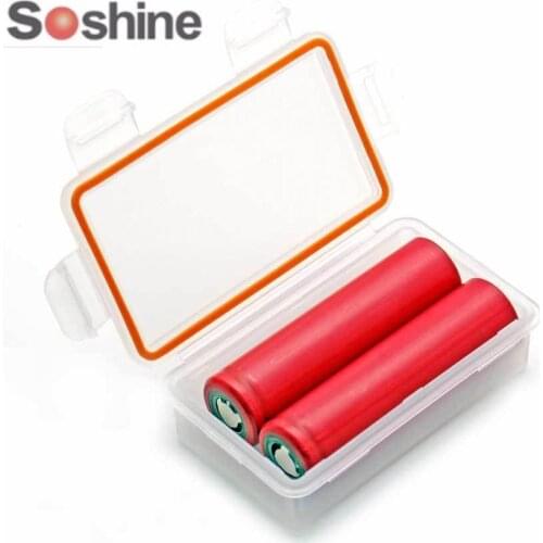 Soshine High Quality Outdoor Plastic Waterproof Battery Storage Box Battery Storage Case for 2 pieces 18650 battery