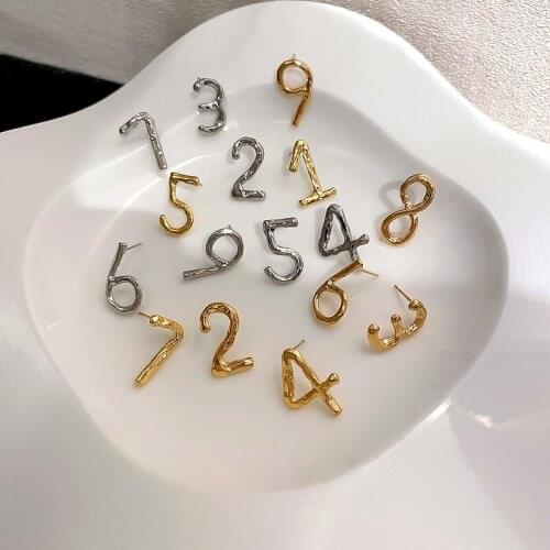 Arabic numerals From 1 To 9 Number Stud Earring Fashion Party Date Shopping Accessory