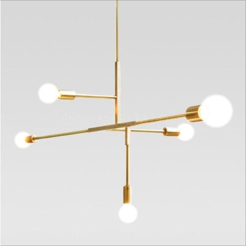 Simplicit Black and Gold Chandelier Modern For Dining Room Living Room lamparas colgantes Metal Body Chandelier Lighting lustre