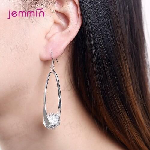 925 Sterling Silver Drop Earrings Wedding For Women Girls Ball Design Trendy 2020 Fashion Jewelry Wholesale