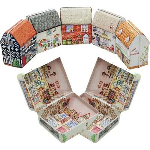 Retro Tin Box Lock Storage Desktop Cosmetics Storage Household Jewelry Small Storage Box ChildrenS Gifts Metal Container