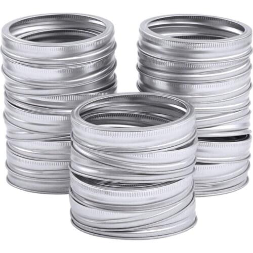 1/5/10/12/24PCS Reusable Tinplate Sealing Lids Glass Jar Storage Canning Lids Kitchen Wrap Seal Fresh Keeping Silicone Cookware