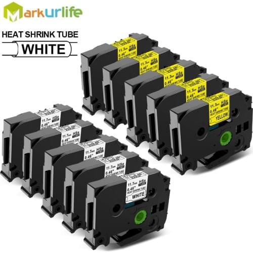 10PCS Heat Shrink Tube Compatible For Brother HSe-211 HSe-611 HSe-221 HSe-621 HSe-231 HSe-631 HSe241 For Brother Label Printer
