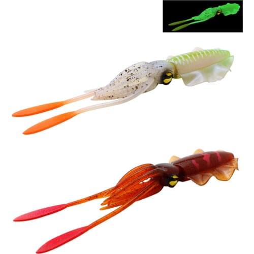 15cm Fishing Lure Octopus Squid 3D Eyes Luminous Bionics Wobbler Soft Baits For Fishing Sea Artificial Bait Fishing Tackle Tools