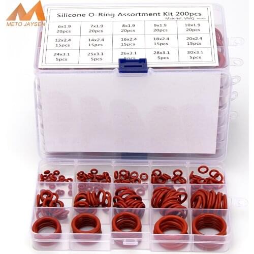 150-225PCS PCP Paintball VMQ Sealing Silicone O-rings OD 6mm-35mm CS 1mm 1.5mm 1.9mm 2.4mm 3.1mm Red Gasket Replacements S9