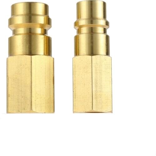 2pcs/set R12 R22 R502 Screw to R134A Fast Conversion Adapter Valve Conversion Kit High/Low Side 1/4" SAE (7/16"-20 Thread) Ports