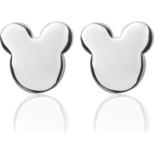 2017 hot sale Novelty Mickey Design Cufflinks Copper Material Silver Color Mouse Style Gift For Men Cuff Links Wholesale&retail