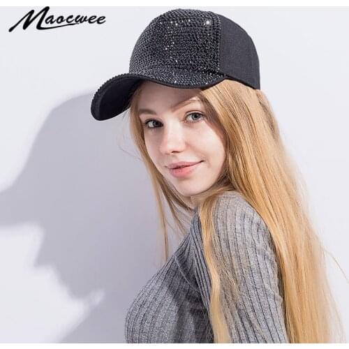 2018 Brand baseball cap woman rhinestone crystal snapback caps wholesale woman new fashion hip hop snapbacks dad hats bones