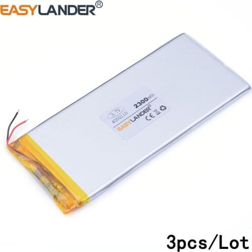 3pcs /Lot 4050110 2300MAH 3.7v lithium Li ion polymer rechargeable battery For MP5 Speaker E-book tablet pc power bank PAD PSP